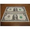 Image 1 : 2 CONSECUTIVE SERIAL NUMBER 2001 $1 FRN'S STAR NOTES, CRISP UNC SERIAL NUMBERS ARE F04555902-F045559