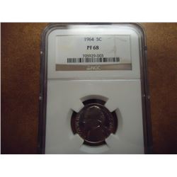 1964 JEFFERSON NICKEL NGC PF68