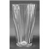 Image 1 : CONTEMPORARY BACCARAT THICK WALL CRYSTAL VASE, French. Acid stamped. Of square shape with round...