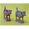 Image 1 : TWO LUSTERWARE COW CREAMERS AND COVERS, English. Circa 1830. Each with purplish glaze and cream...