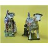 Image 1 : TWO CREAMWARE MILKING GROUP COW CREAMERS AND COVERS, English. 1800-1820. Each standing four squ...