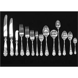 ONE HUNDRED, SIXTY-EIGHT PIECE STERLING SILVER FLATWARE SET, American. Circa 1898. Maker: Towle...