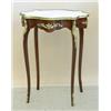 Image 1 : LOUIS XV STYLE GILT BRONZE MOUNTED MAHOGANY SIDE TABLE, The serpentine marble inset top above t...