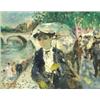 Image 1 : FRANCOIS GALL (French. 1912-1987), "Young Lady Walking Near the Seine". Signed F. Gall and insc...