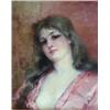 Image 1 : FRANCIS BRUNDAGE (American. Born 1854), "Portrait of a Young lady". Signed Frances Brundage and...