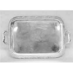 TIFFANY & CO. STERLING SILVER TRAY, American. 1891-1902. In the "Chrysanthemum" pattern. Of rec...