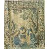 Image 1 : FLEMISH PARKLAND TAPESTRY, 17th Century. Signed Amarelis. Of two females under a tree, enclosed...