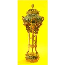 FINE EMPIRE ORMOLU MOUNTED MARBLE BRULES PARFUME, French. Late 18th Century. The carved marble...