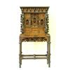 Image 1 : FINE RENAISSANCE CARVED WALNUT AND BURL FALL FRONT BUREAU AND STAND, Italian. 18th Century. The...