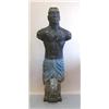 Image 1 : LARGE CARVED AND PAINTED WOOD SHIP'S FIGUREHEAD, 18th Century. The standing muscular male figur...