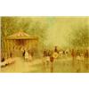 Image 1 : ANDRE GISSON (French/American. Born 1910), "Park Landscape with Carousel and Figures". Signed A...