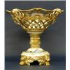 Image 1 : VERY FINE JACOB PETIT RETICULATED PORCELAIN PEDESTAL FRUIT STAND, French. 1830-1862. The circul...