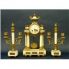 Image 1 : THREE PIECE EMPIRE STYLE MARBLE AND GILT BRONZE CLOCK GARNITURE, French. Circa 1900. The moveme...