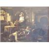 Image 1 : WILLIAM HENRY MIDWOOD (English. Fl. 1867-1877), "Interior Scene of Family with Caged Bird". Sig...