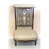 Image 1 : FINE VICTORIAN IVORY AND MOTHER OF PEARL INLAID EBONIZED KNEELER, English. 19th Century. The ov...
