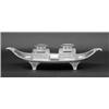 Image 1 : EDWARD VII STERLING SILVER INKSTAND, English. London. 1902. Maker: C.S.H. Of boat shape, fitted...