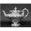 Image 1 : VICTORIAN STERLING SILVER TEA POT, Scottish. Edinburgh. Probably 1851. Maker: W.C.S. Embossed w...