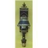Image 1 : PAIR OF TOLE SCONCES AND SHADES, Each rectangular box form backplate surmounted by a flame fini...