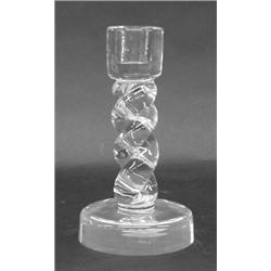 PAIR OF STEUBEN CRYSTAL "ROPE TWIST" CANDLESTICKS, American. Signed. Catalogue No. 7849. Design...