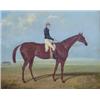 Image 1 : ENGLISH SCHOOL (19th Century), "Racehorses with Jockeys Up". Each unsigned., Pair of Oil on C...
