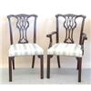 Image 1 : SET OF EIGHT GEORGE III STYLE MAHOGANY DINING CHAIRS, Comprising: two arm and six side chairs....