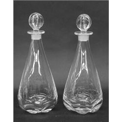 PAIR OF ORREFORS CRYSTAL DECANTERS, Swedish. Signed and numbered N4200-831 in the "Venus" patte...