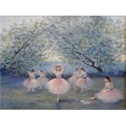 MARION RICE (American. 20th Century), "Outdoor Rehearsal". Signed Marion Rice l/l. Also titled...