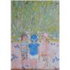 Image 1 : JOCELYNE SEGUIN (French. 20th Century), "La Conversation". Signed Jocelyne Seguin l/r. Also sig...