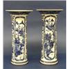 Image 1 : PAIR OF EXPORT BLUE AND WHITE PORCELAIN VASES, Chinese. 18th Century. Each of Gu form, painted...