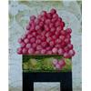 Image 1 : PHILIPPE AUGE (French. Born 1935), "Cherries on Small Table". Signed Auge l/r., Oil on Canvas...