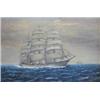 Image 1 : W. BURKE (American. 19th/20th Century), "Sailing Ships at Sea". Signed W. Burke l/r., Oil on...
