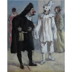 EDWARD BERNARD LINTOTT (English. 1875-1951), "Masqueraders". Signed Lintott l/r. Also titled on...