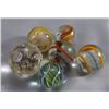Image 1 : Lot 30: 5 Handmade Swirls and a Czech Fortune Telling Marble
