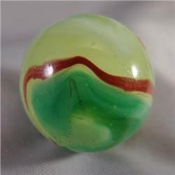 Lot 41: Akro Agate Company. Limeade Oxblood. 5/8". NM+ 8.9