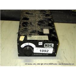 K & L TUNABLE BANDPASS FILTER MODEL # 50140