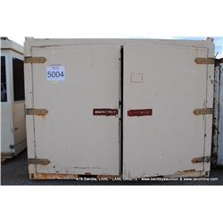 METAL CONTAINER, 8'X8', WOODEN FLOOR CONTENTS NOT INCLUDED LOCATION: Los Alamos Surplus Yard, 381 En