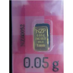 .995 Fine Gold Bullion bar - 0.05 grams each
