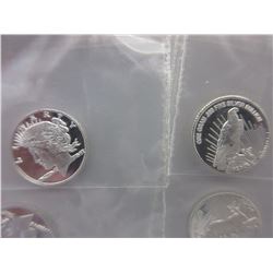 4 x .999 Fine Silver "Mercury Head & Eagle" Rounds