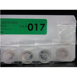 5 x .999 Fine Silver Art Rounds - 1/10 oz. each