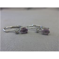 New Amethyst & Diamond lever back earrings