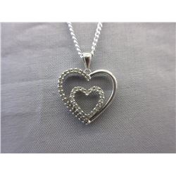 Diamond studded heart necklace