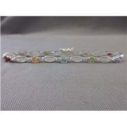 Sterling Silver multi-gemstone bracelet