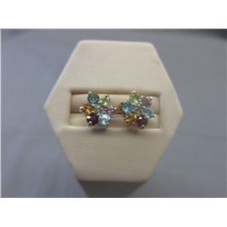 New 1.30 CTW multi-gemstone & Diamond earrings