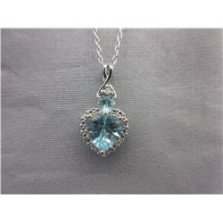 Blue Topaz & Diamond necklace