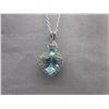 Image 1 : Blue Topaz & Diamond necklace