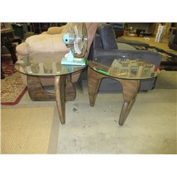 NEW - 2 Glass top end tables
