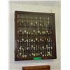 Image 1 : 50 Collector spoons in wall display cabinet