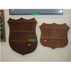 2 Wood collector spoon racks - used