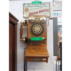 Push button replica wall phone