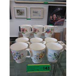 9 Royal Albert "Summertime Series" coffee mugs